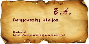 Benyovszky Alajos névjegykártya
